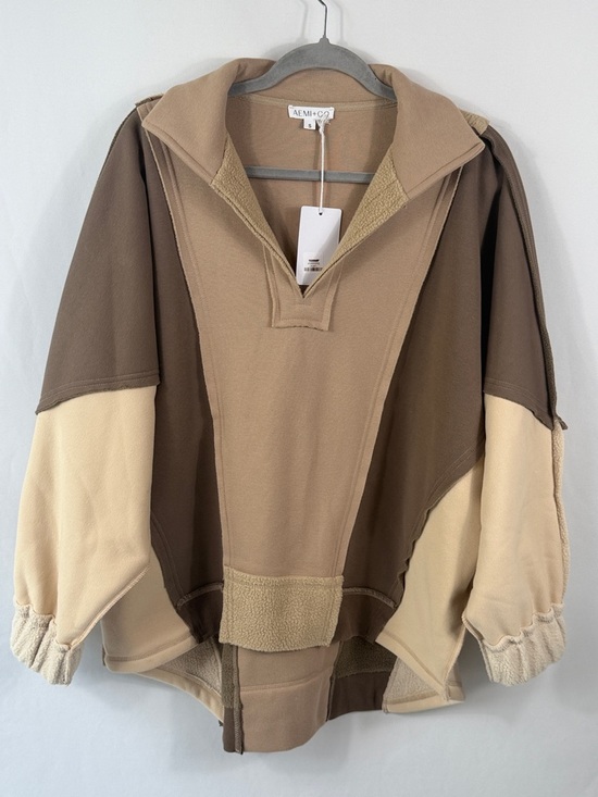AEMI+CO Sweaters - AEMH+CO Lallie Neutral Colorblock Very Oversized Sweater. Womens Size S. NWT